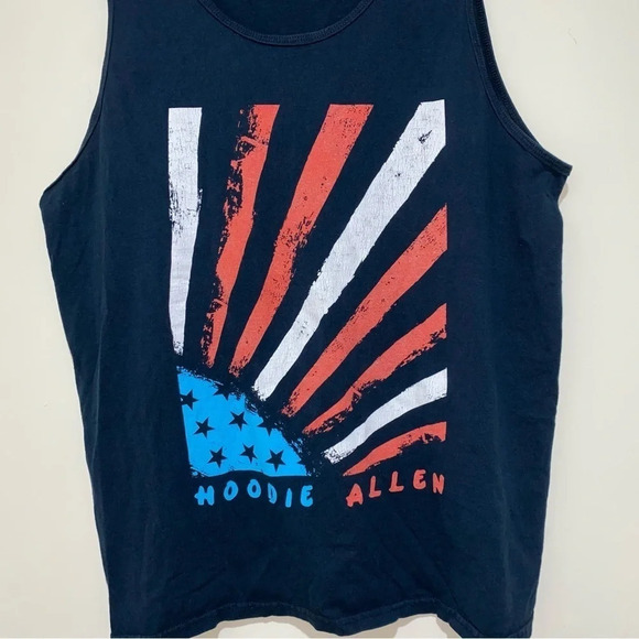 Men’s  Hoodie Allen 2013 Merch Tank Top with American Flag size L band rap merch - Picture 4 of 12